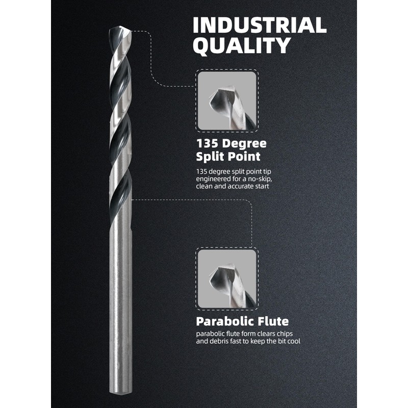 HIGHFIRE HSS Black and White Drill Bit 3/16" 12pcs