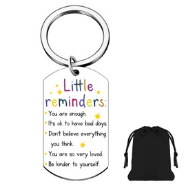 Little Reminders Keyring Inspirational Gifts for Women Motivational Mental Health Gifts for Boys Girls Family Friends Daily Affirmation Positivity Key Ring, Positive Affirmation Gifts for ADHD Her Him
