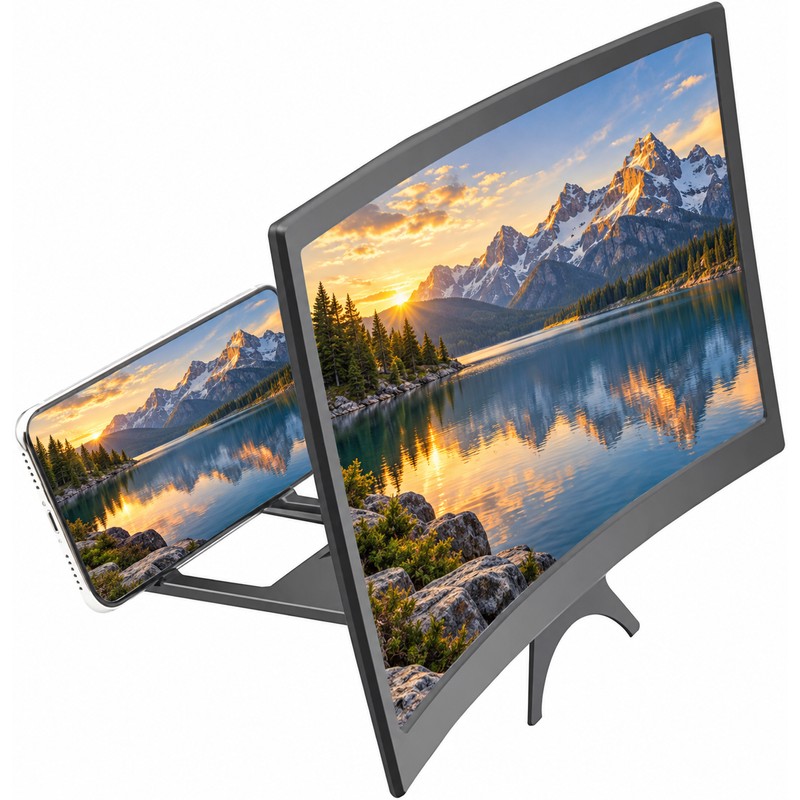 Phone Screen Magnifier 12 Inch – 3D HD Curved Screen