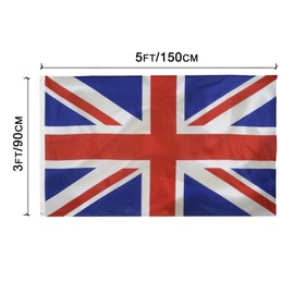 2pcs United Kingdom FLAG UK Flag 3x5 Ft-90x150cm British National Flags Indoor/Outdoor Quality Polyester with Vivid Color and Brass Grommets Decorations