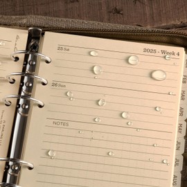 Rite in the Rain 2025 Dated Weekly Loose Leaf Calendar Set, 5” x 7”, Tan Sheets, 365 Days (No. PL2025W)