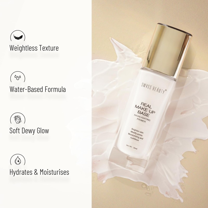 Swiss Beauty Highlighting Primer for Face, Golden Tint, 30 ml