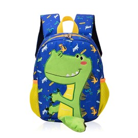 Auirshiky Dino Children's Backpack for Nursery, Children's Backpack for Children 2-3 Years, with Chest Strap, Nursery Backpack, Nursery Backpack, blue