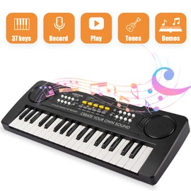 aPerfectLife Kids Keyboard Piano, 37 Key Portable Electronic Piano for Kids, Digital Music Keyboard Educational Toys for 3 4 5 6 7 8 Year Old Girls Boys (Black)