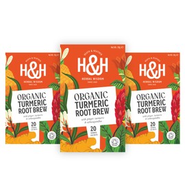 Heath & Heather Organic Turmeric & Ginger Tea Bags – 3-Pack Gift Set | Premium Turmeric Brew with Ginger & Ashwagandha | Caffeine-Free Root Tea Infusion