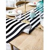 BOXAN Classic Black and White Striped Table Runner, Modern Stripes