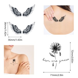 ADOFUN Tattoo Sticker Waterproof Juagua Tattoo Henna Tattoo 2 Weeks Tattoo Sticker Tattoo Sticker Tattoo Sticker Botanical Flower Leaf Tattoo Sticker Fashion Cute Tattoo Sticker Easy to Apply on Arms