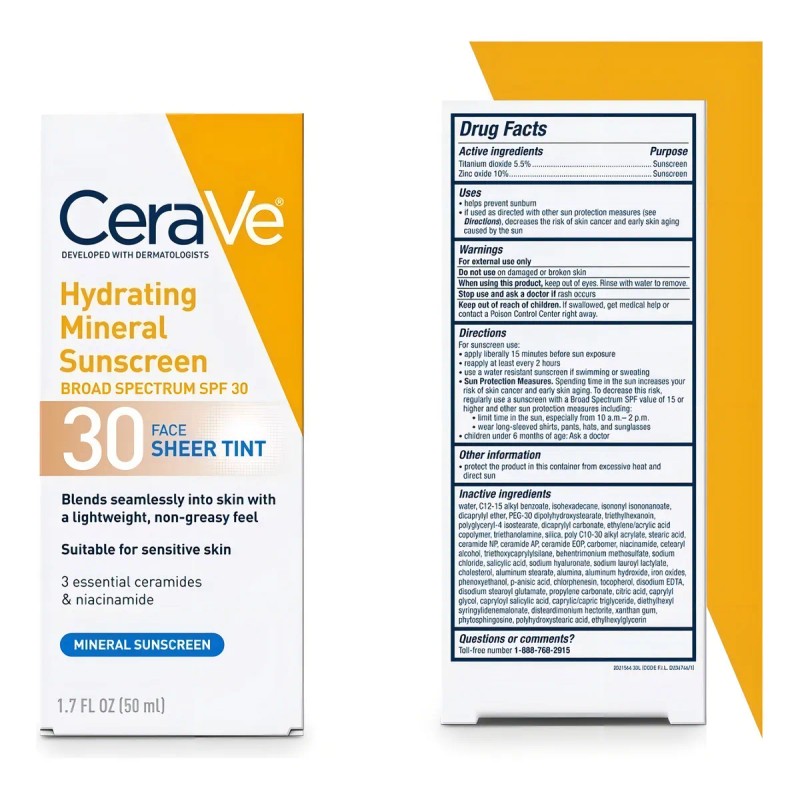 Cerave Protector Solar Tintado Spf 50ml Botellas
