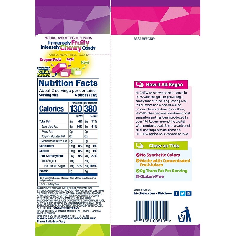 Hi-Chew Chewy Candy, 3.17 Oz