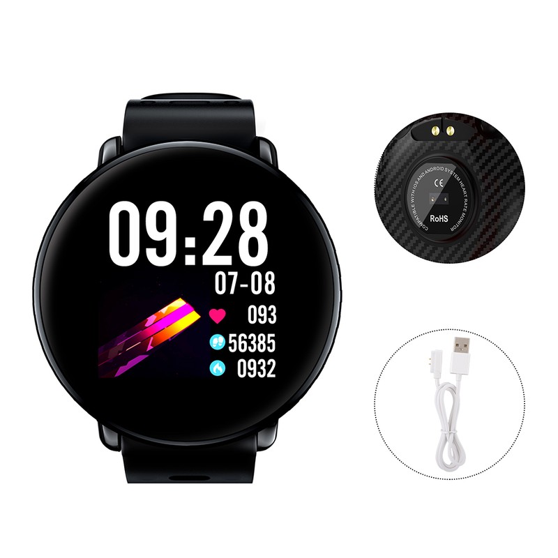 K1 1.3Inch Heart Rate Sleeping Monitor IP68 Waterproof Smartwatch(Black Gray)