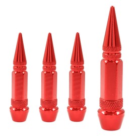 BokWin 4 Pcs 60mm Spike Valve Stem Caps Aluminum Tire Valve Caps Wheel Valve Stem Caps for Car Trucks Bikes Motorcycles(Red)