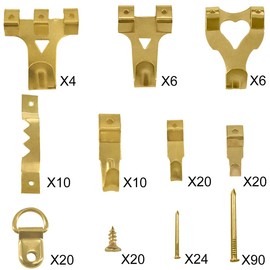 230 Pieces Picture Hooks for Hard Walls Picture Hanging Hooks Picture Hangers Picture Hanging Kit, Sawtooth, D-Ring with Screws