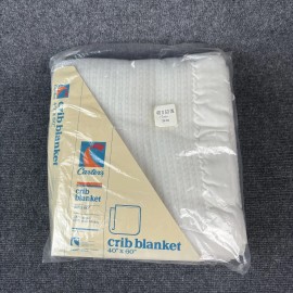 Carter's Vintage Carter's Thermal Baby Crib Blanket Waffle Weave Satin Trim White NEW