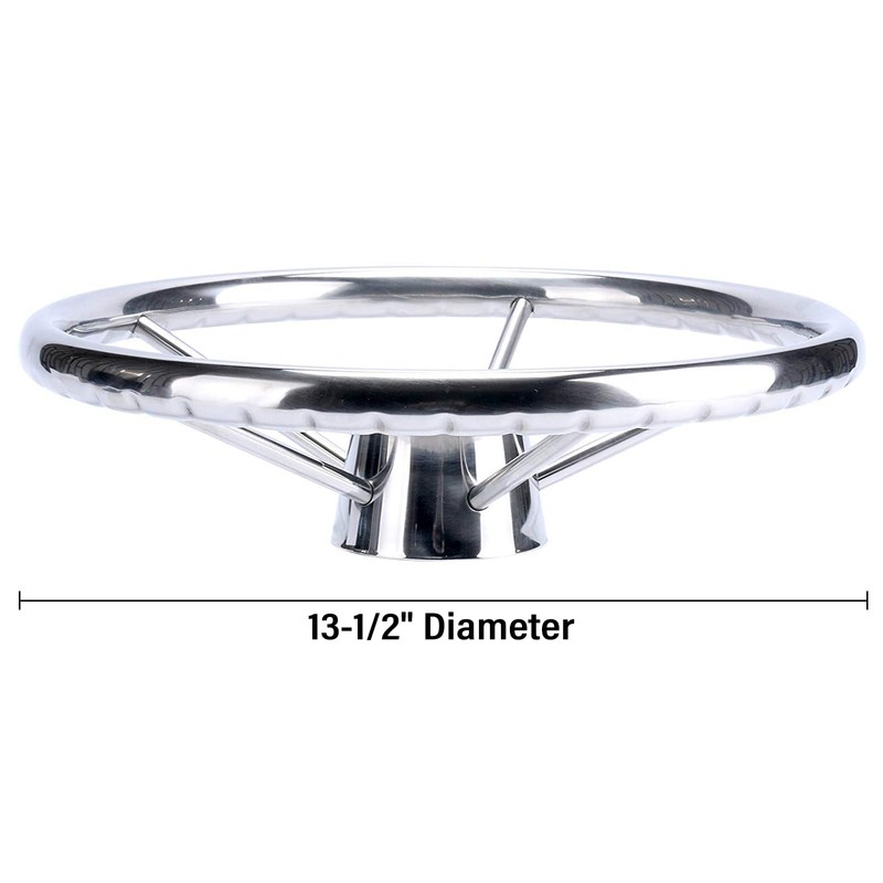 Amarine-made13-1/2 Inch 5-Spoke Destroyer Style Stainless Boat Steering Wheel