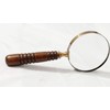 DECONOOR Brass 10X Handheld Magnifier, Wood Handle, Antique, Ideal for