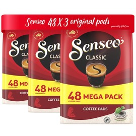 Senseo Classic Medium Roast Coffee Pods – 144 Count (3 Packs) – Smooth, Balanced Flavor with Rich Crema – Single-Serve Pads Compatible with Senseo & PeleCom Machines