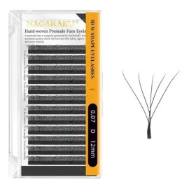 Nagaraku Extensiones De Pestañas 5d W Shape 8-15mm Mix                                                                                                