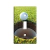 Golf Ball Near Hole on Course - Plastic Wall Decor
