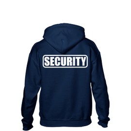 Security Hoody in Navy with White/Reflective Logo Both Front and Back