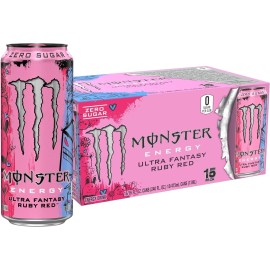 Unbranded Ultra Fantasy Ruby Red Sugar Free Energy Drink 16 Ounce Pack of 15