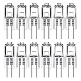 Ddlisu G4 Bulb 12 Pack, 12V 20W Halogen Bulbs 2 Pin, Dimmable, 2000Hrs Long Lifetime, 2700K Warm White, G4 Halogen Bulb Replacement for Under Cabinet Puck Light Chandeliers Track Lighting