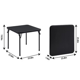 VECELO 24'' Kids Folding Activity Card Table, with Ultra Soft Padded Tabletop, 1 Piece, Solid Black