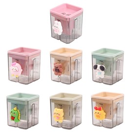 SHIDXIB 7Pcs Cute Animal Cartoon Style Double Hole Pencil Sharp Solid Manual Pencil Sharpener Durable, Portable & Ideal for Office