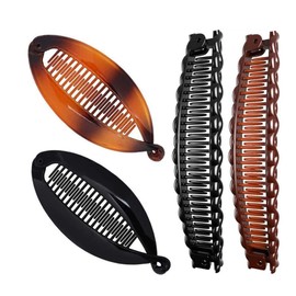 Pack of 4 Banana Clips, Banana Clip, Vintage Fishtail Hair Clip, French Banana Clip, Ponytail Holder, Clincher Combs Tool, Suitable for Long, Curly or Straight Hair