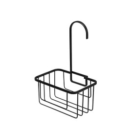 Croydex Matt Black Hook Over Shower Caddy, Durable Powder-Coated Mild Steel Bathroom Accessory, Spacious Bathroom Shelves for Extra Storage, Easy Install Bathroom Storage, No Drilling Required