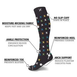 Extreme Fit Compression Socks - Knee High Socks for Running, Travel, and Pregnancy - 3 Pair