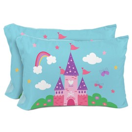 Sunny Side Up Magic Castle 2 Pack Reversible Pillowcases - Double Sided Pillow Covers, Kids Super Soft Princess Bedding