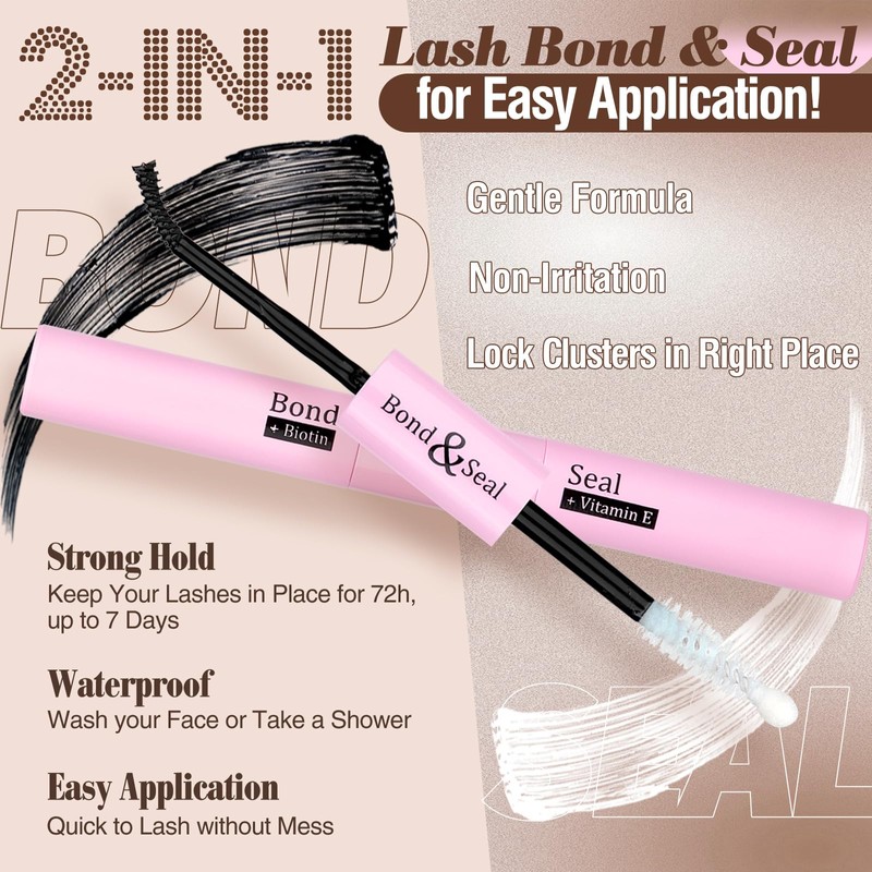 Yawamica Brown Lash Clusters Kit Fluffy Lash Extension Kit 10-16mm
