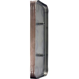 Duda Energy HX1220:M34 B3-12A 20 Plate Stainless Steel Heat Exchanger with 3/4" Male NPT Ports Copper Brazed, 2" Height, 2.9" Width, 7.5" Length