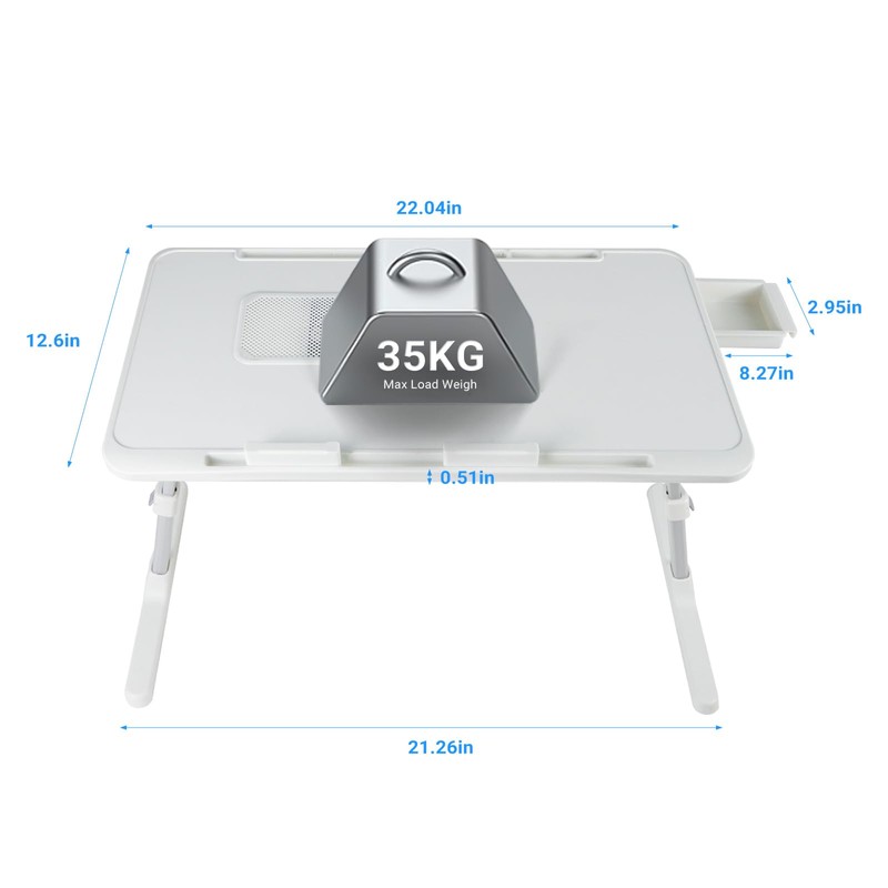 iXTRA Laptop Lap Desk with Cooling Fan - Adjustable with