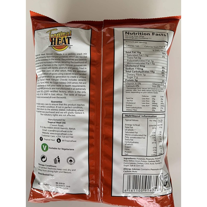 Tropical heat Kenyan chevda - original - 340g - (pack