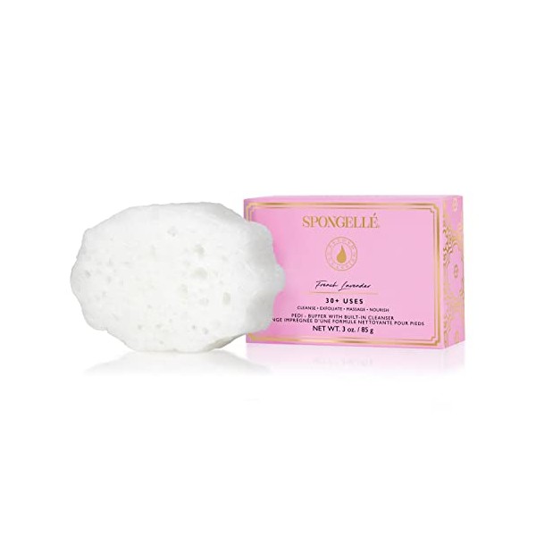 Spongelle Pedi Buffer 30+ Uses Bath Mitts and Cloths, French Lavender