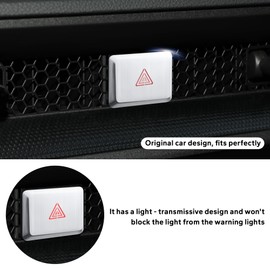 Polodunn for Honda Civic 2022-2025, for Accord/HRV/CRV 2023-2025, for Acura Integra 2023 2024 - Hazard Warning Light Push Button Cover, Emergency Flashers Trim Accessories (Silver)