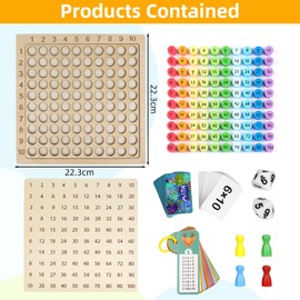 Corpower Multiplication Board 1x1 Learning Game for Primary School Students, Multiplication Board, Montessori Children's Counting Toy, Calculating Game Fun for Calculation Professionals, Learning Made