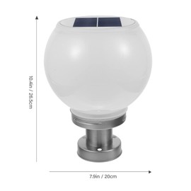 OSALADI 200MM Led Solar Post Light Outdoor Round Ball Landscape Light for Exterior House Garden Yard Patio Fence Deck, White, Random Base