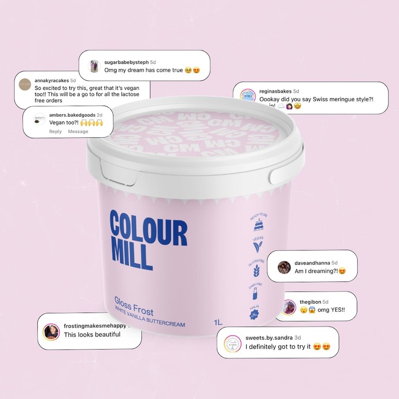 Colour Mill Gloss Frost White Buttercream, 1 Liter (2.2LBS)