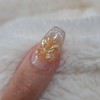Youngrong Orange Fly Handmade Nail Tips - Long Ballerina /