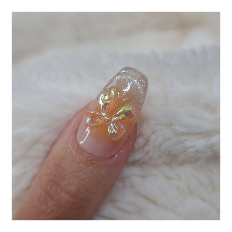 Youngrong Orange Fly Handmade Nail Tips - Long Ballerina /