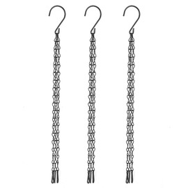 Juego de 3 uds de Cadena Colgante de Hierro de Repuesto para Maceta y Maceta de jardín + Juego de Ganchos