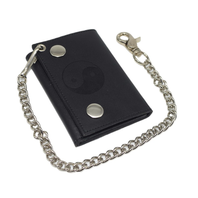 MARSHAL Yin & Yang RFID Blocking Trifold Biker Men's Genuine