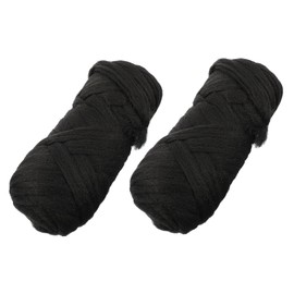 Healeved 2 Rolls Hair Extension Wires, Polypropylene Silk Wig Thread, Lightweight and Comfortable, Black, Ideal for Braiding and Styling, for Holiday Events and Daily Use