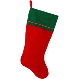 Monogrammed Me Christmas Stocking, Green and Red Felt