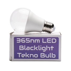 Tekno LED 365nm Blacklight Bulb - 12 watts/110 Volts/UV 365nm/A60 Base, Glow in The Dark, Glowing Bubbles, Fits Standard Light Sockets