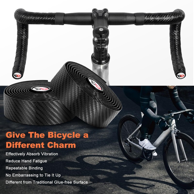 Cableet Bike Handlebar Tape with Carbon Effect Anti-Slip Shock Absorbing