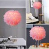 LOLYSIC Pink Feather Light Shade, 30cm Fluffy Lampshade Shade for