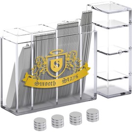 Smooth Stays 52 Quality Magnetic Stainless Steel Collar Stiffeners in Box with 26 Collar Stays Magnets ,SilverStainless Steel, Mixed